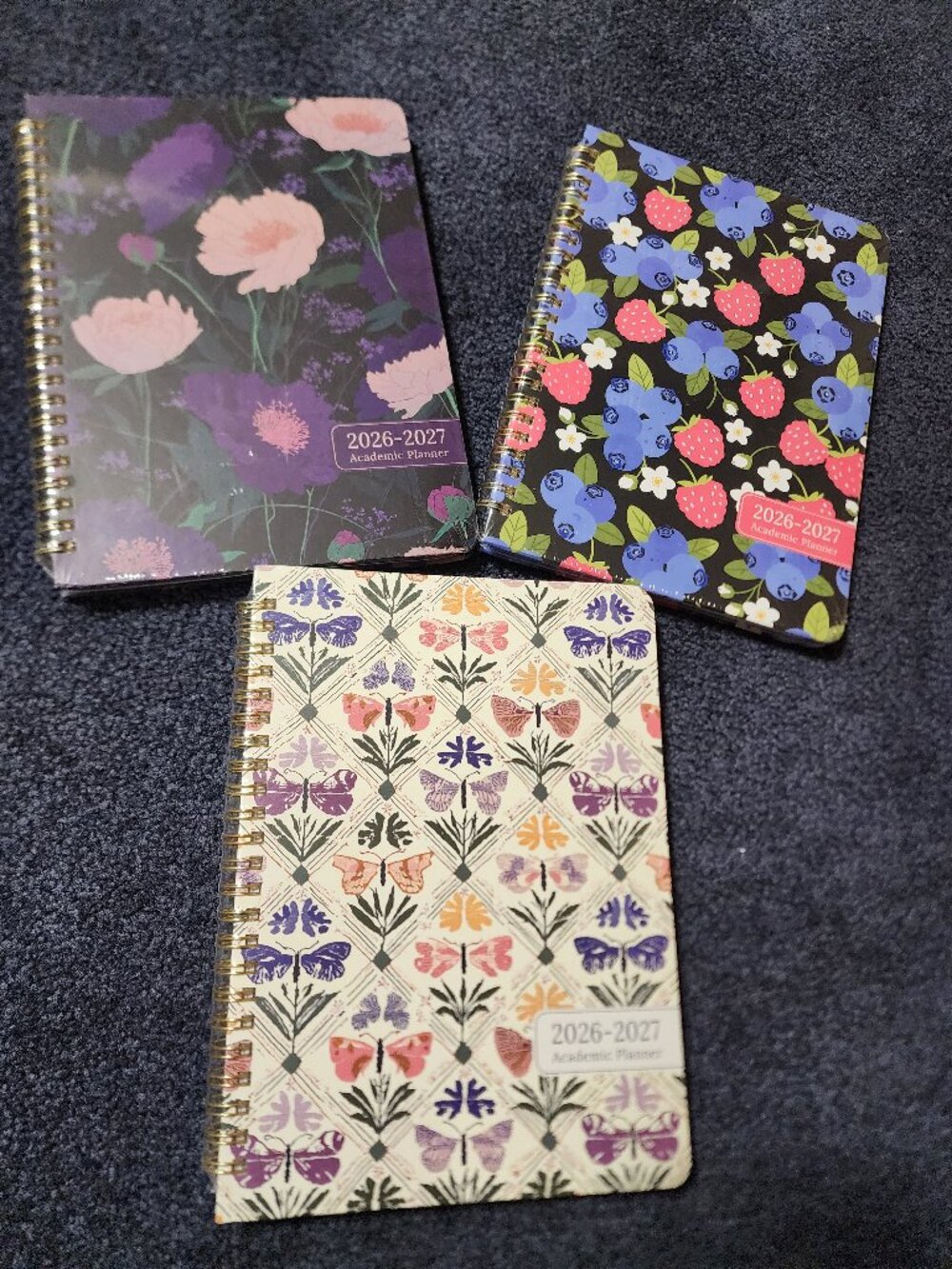 3-Piece 2026-2027 Academic Planner & Journal Set - Floral, Berry, and Butterfly - Picture 2 of 2